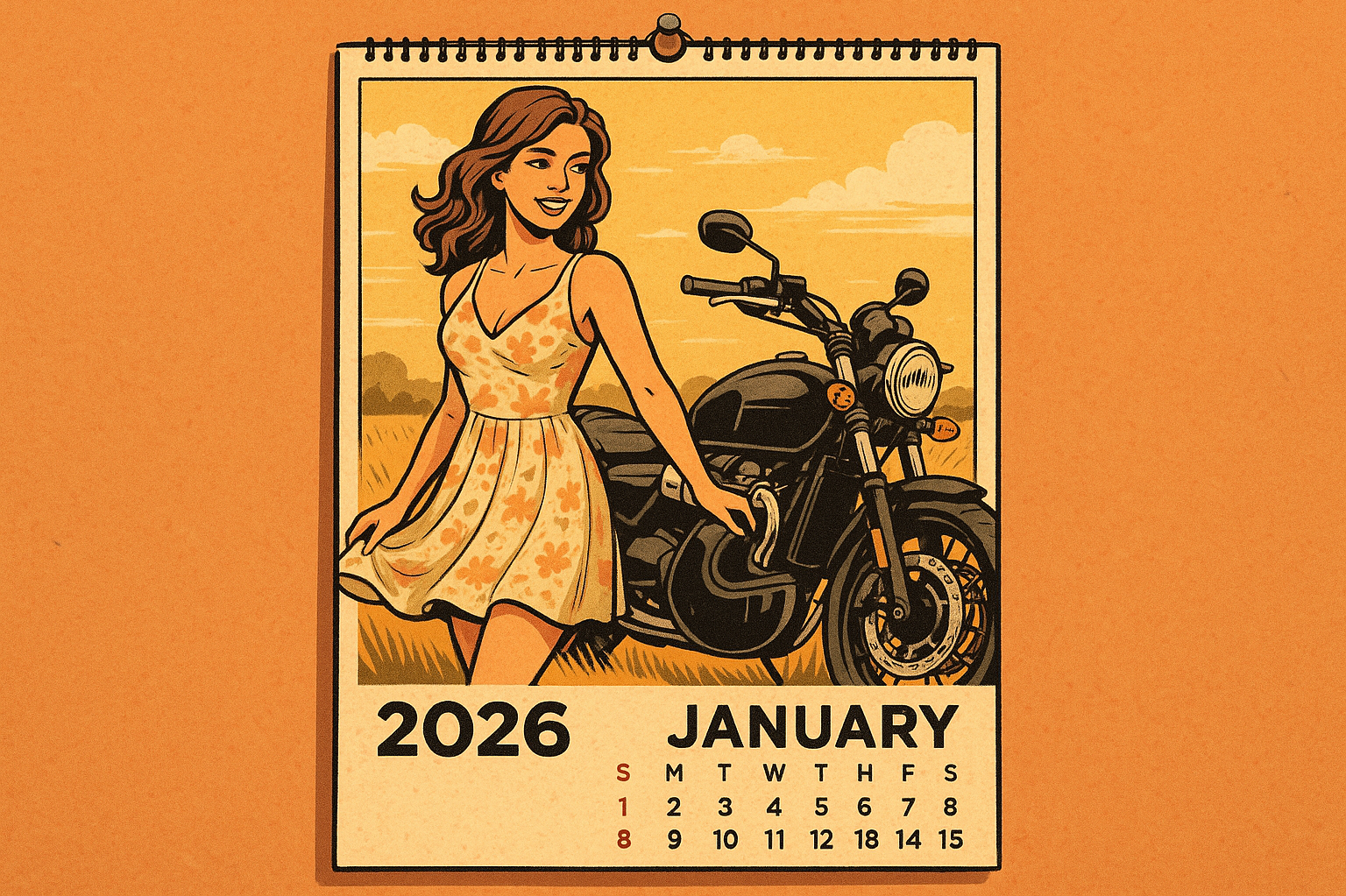 Календарь с мотоциклами и девочками