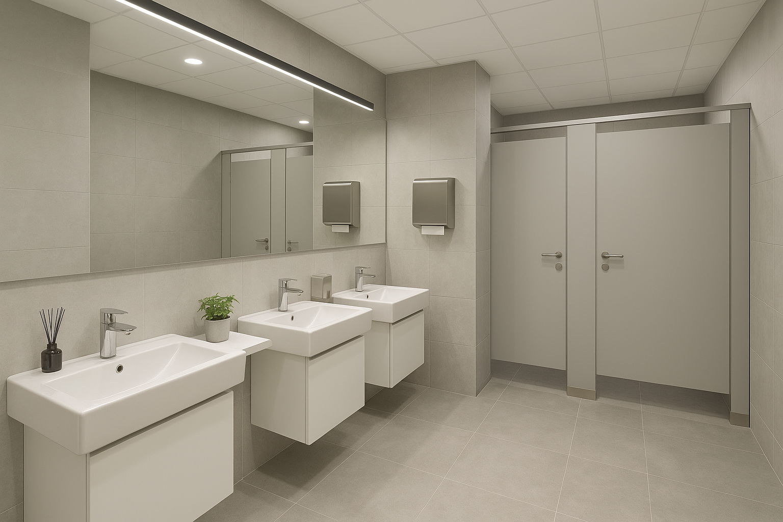 Санузел в офисе в бизнес-центре класса А