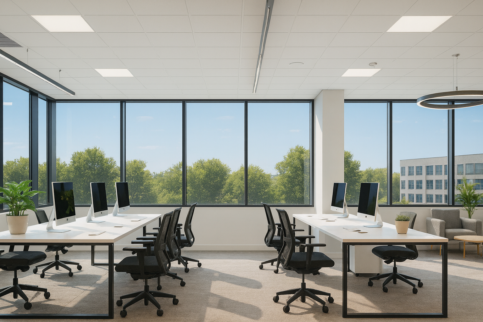 Общий вид офиса в бизнес-центре класса А