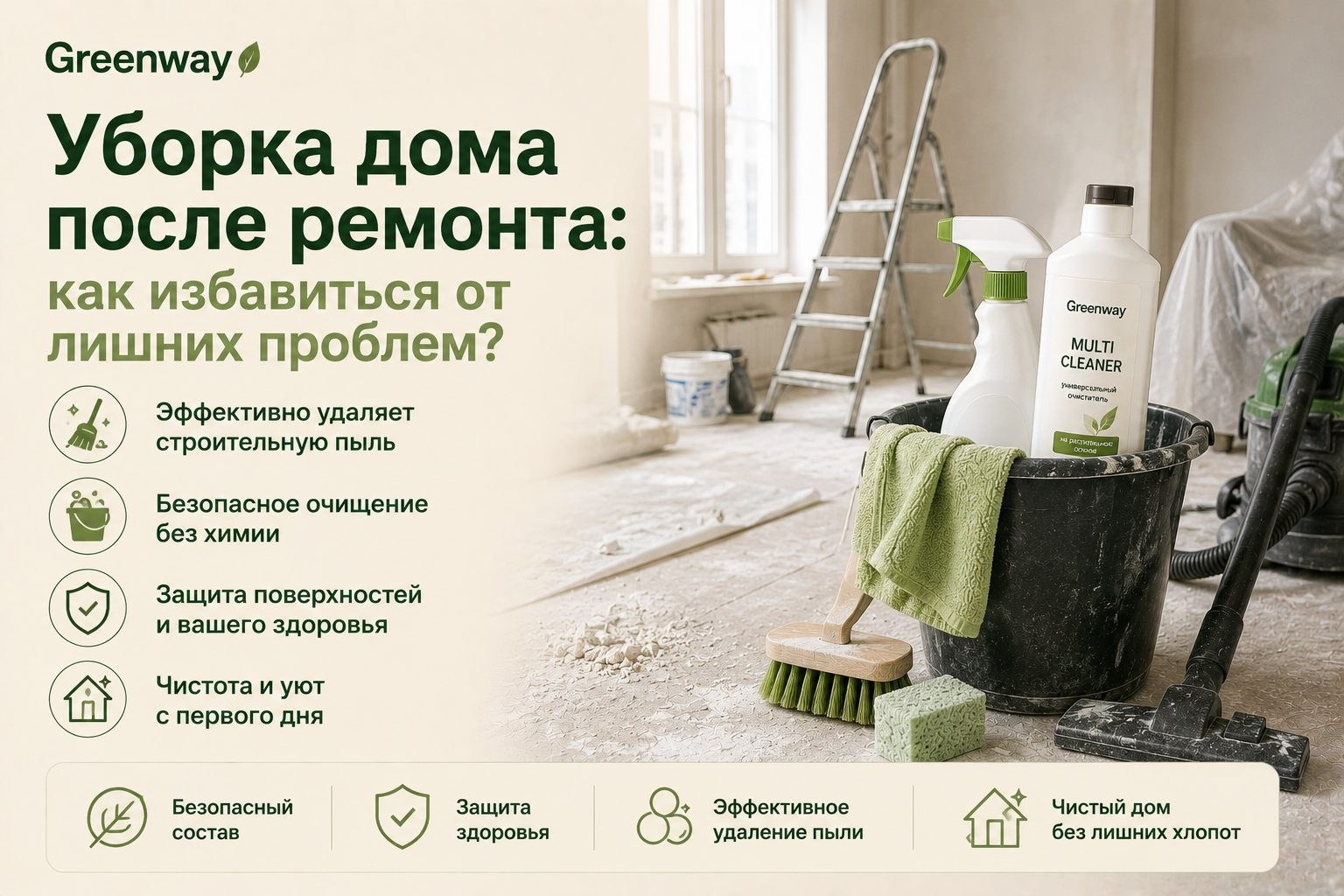Уборка дома после ремонта: как избавиться от лишних проблем