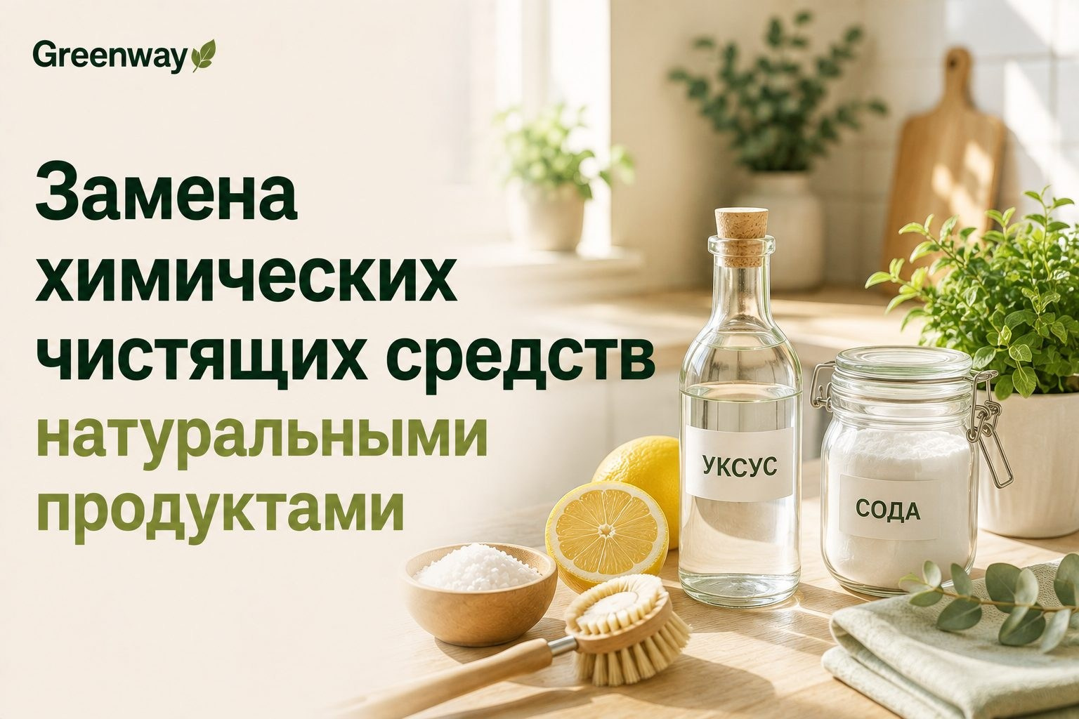 Замена химических чистящих средств натуральными продуктами
