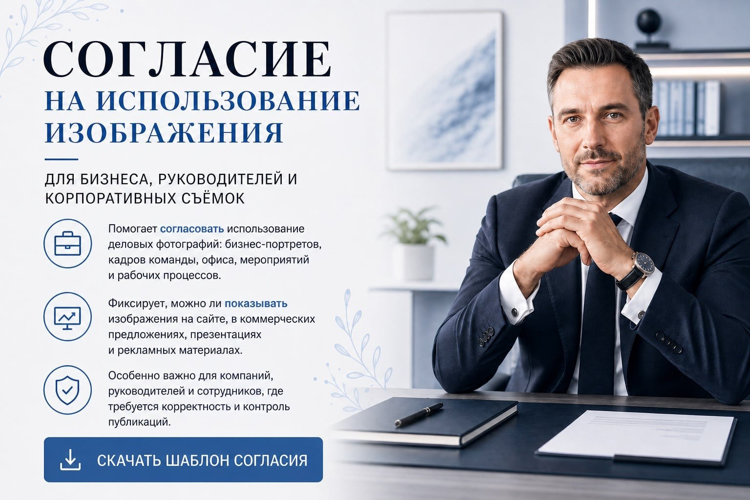 Согласие на использование изображения. Бизнес фотограф в Москве Алексей Кознев
