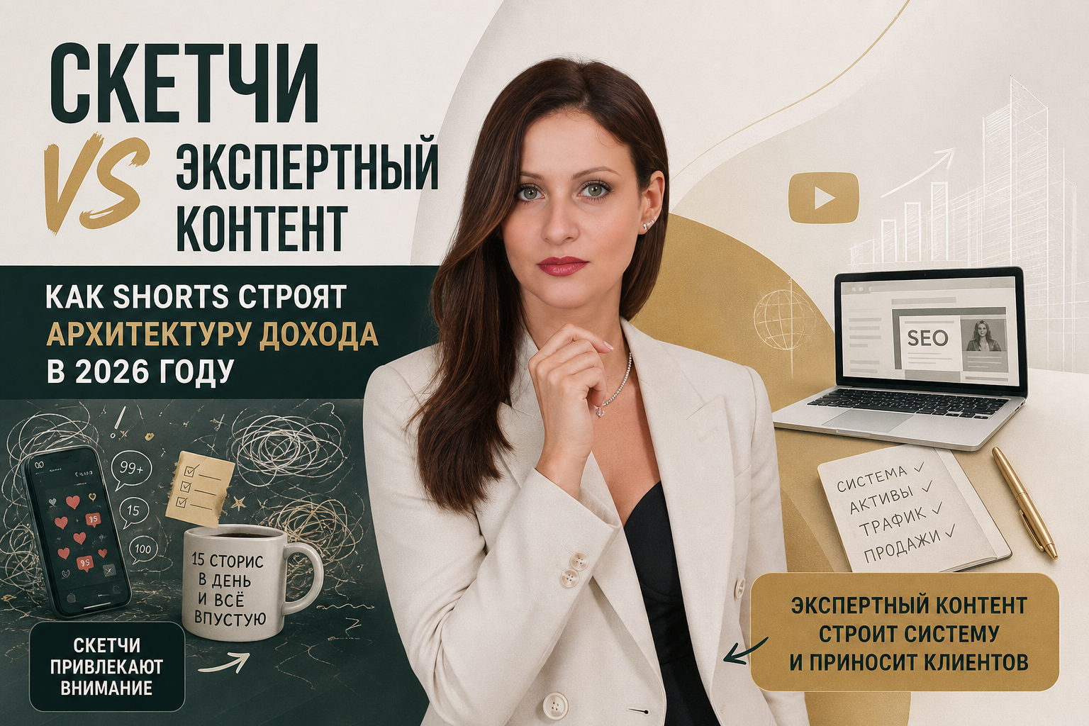 Скетч-маркетинг и архитектура дохода: как эксперту продавать через Shorts. Создание сайтов для экспертов и онлайн-школ | SEO и YouTube система продаж — Ольга Рэд