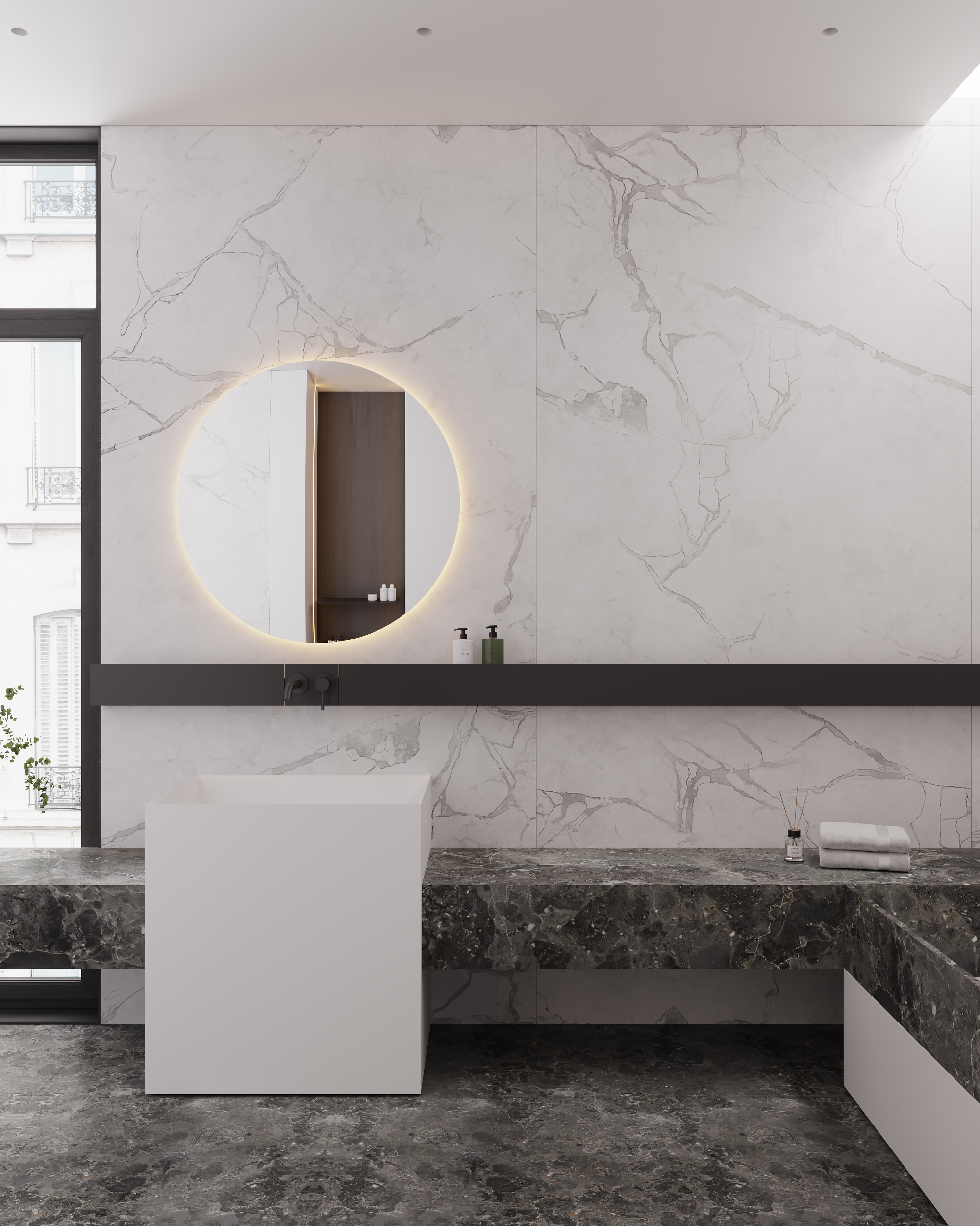 Bathroom minimal. Дизайн интерьера | 3D визуализация | Миланская Марина