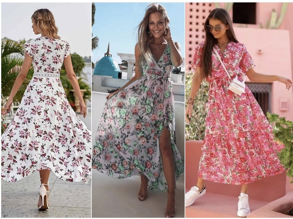 Лёгкие летние платья носятся с туфлями, босоножками и даже кроссовками