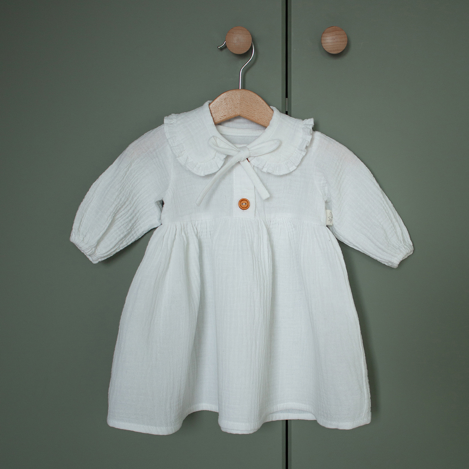 035 Платье со съемным воротничком. Эко-одежда для детей