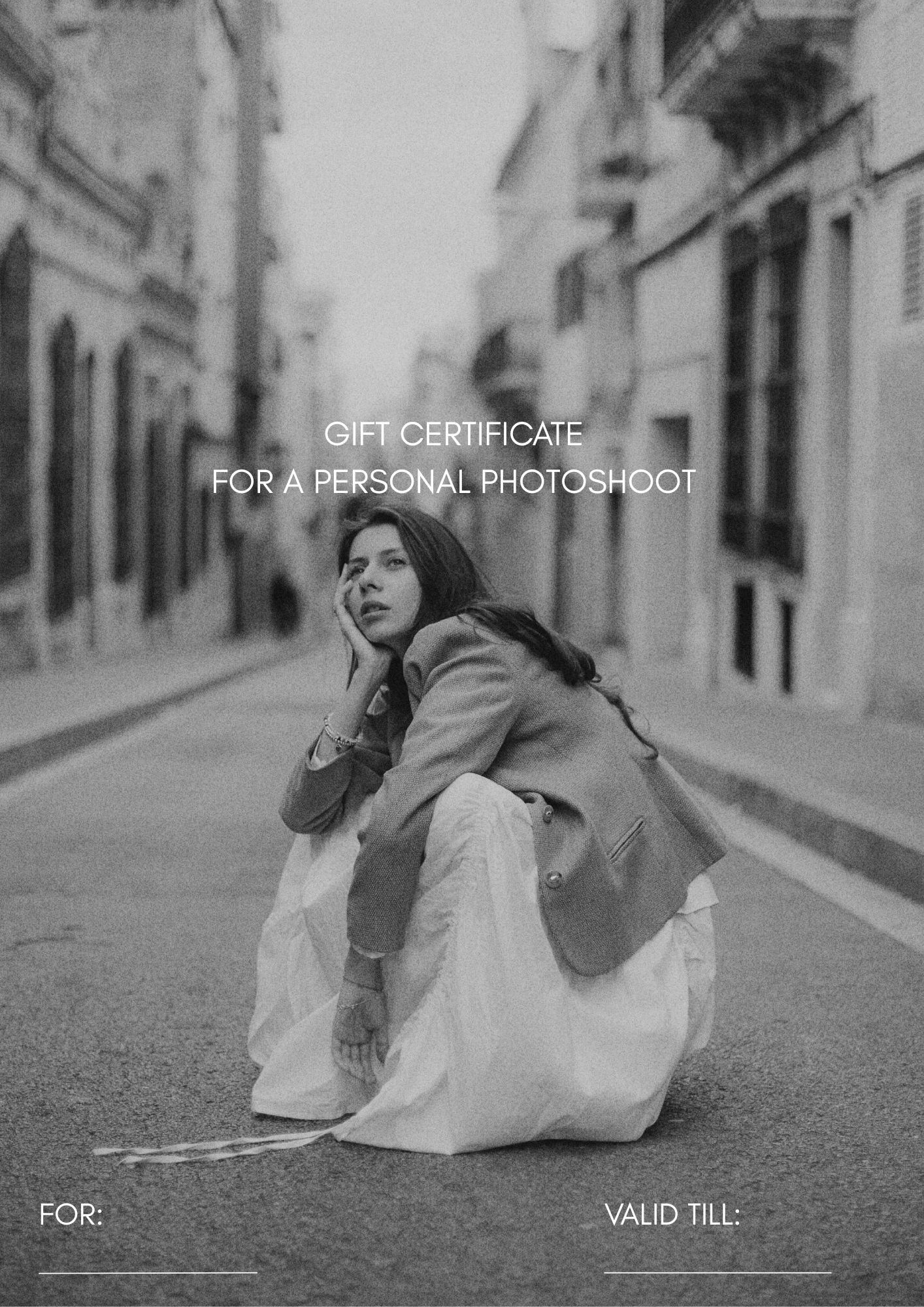 Gift certificate. Photographer Anastasia Kirnosenko