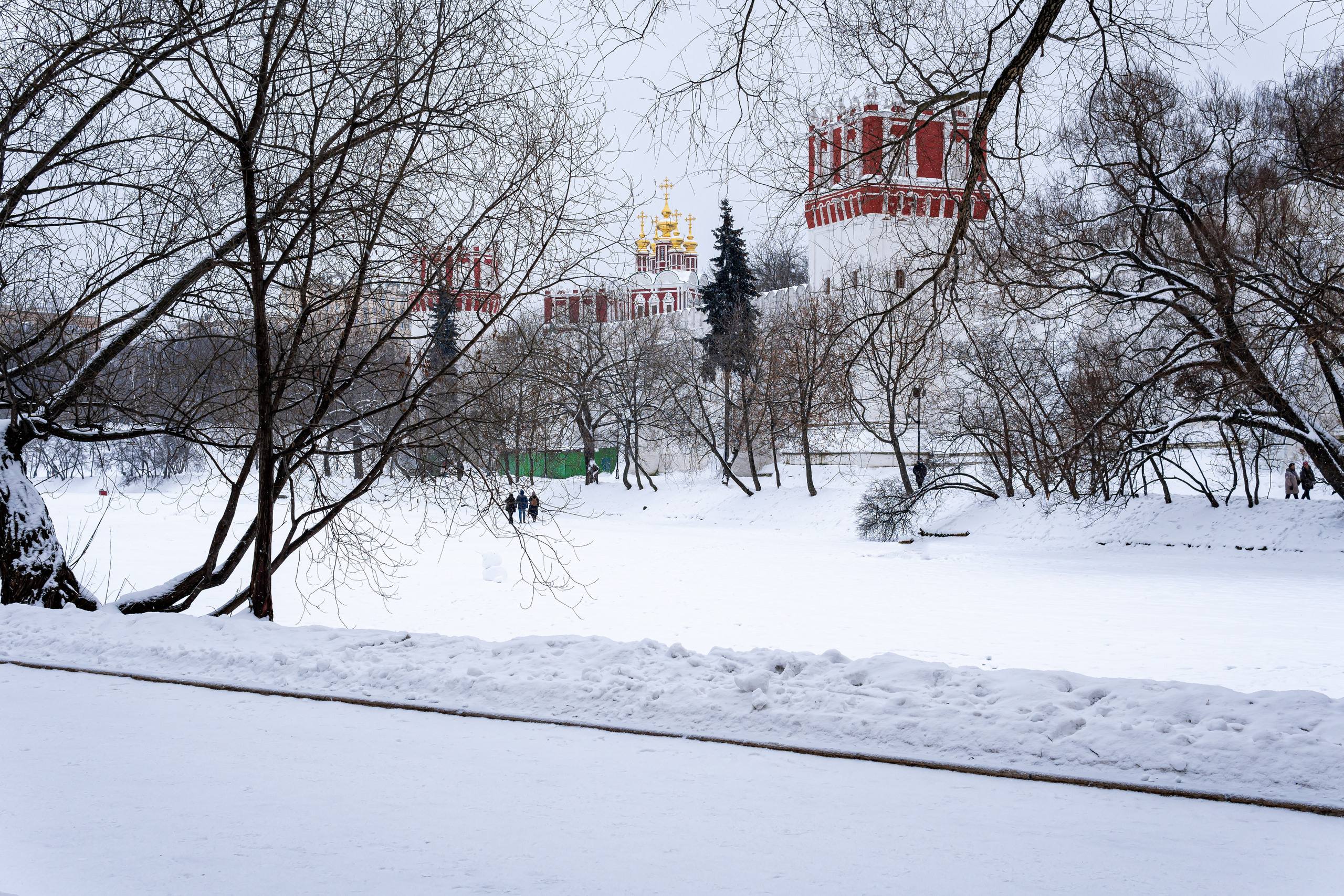 На берегу пруда в Новодевичьем монастыре