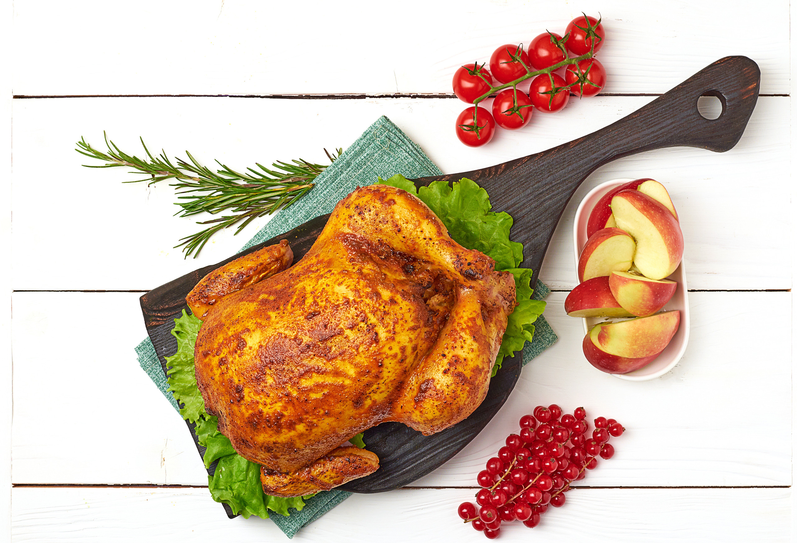 Запеченая птица. Фуд-фото в Москве, съемка для ресторанов и кафе, съемка для меню