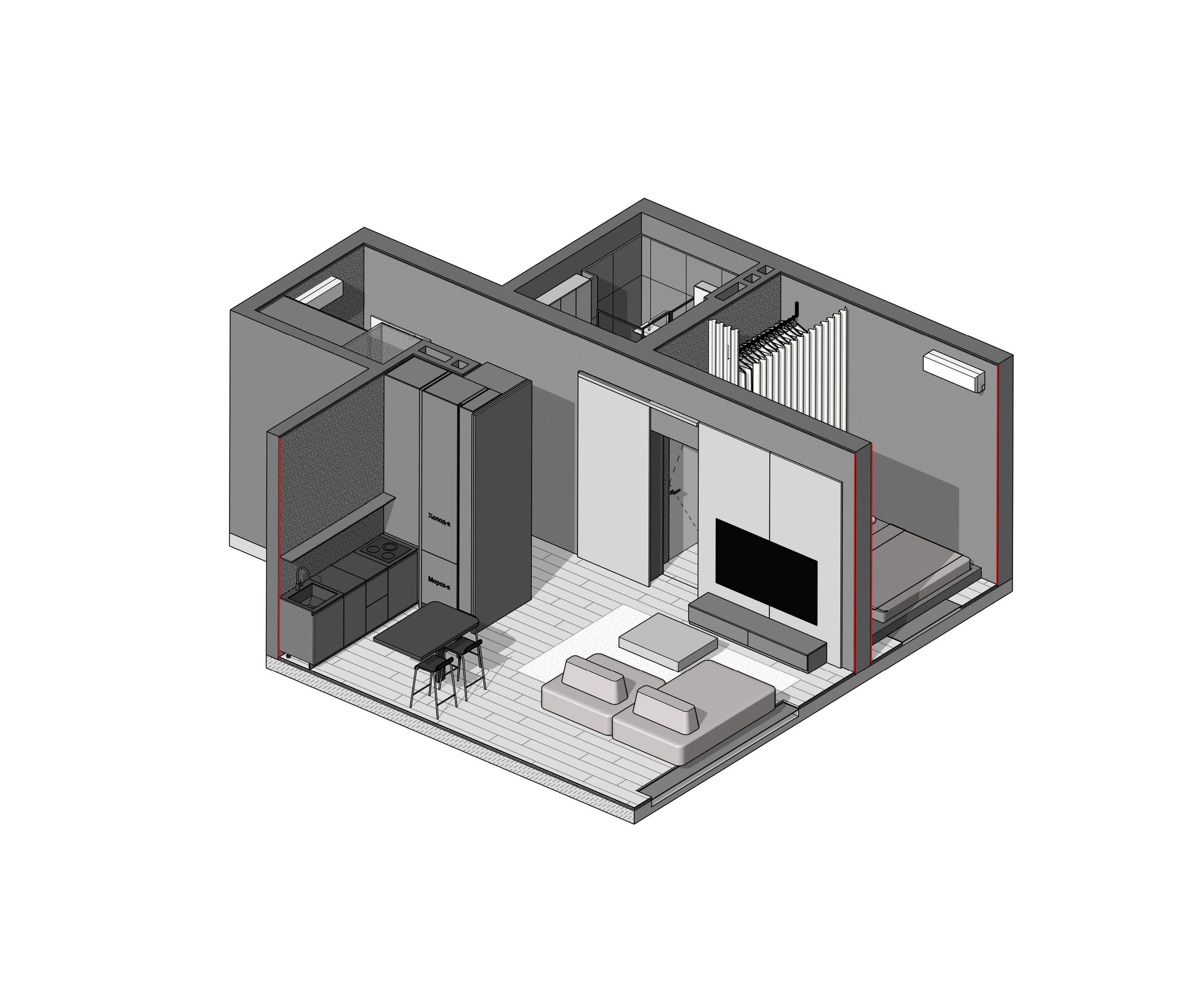 Квартира ЖК Премиум Парк г. Владивосток. Архитектурно-дизайнерское бюро ROOMS