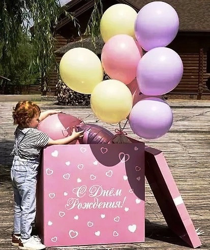 Коробка с шарами. Студия праздничного декора