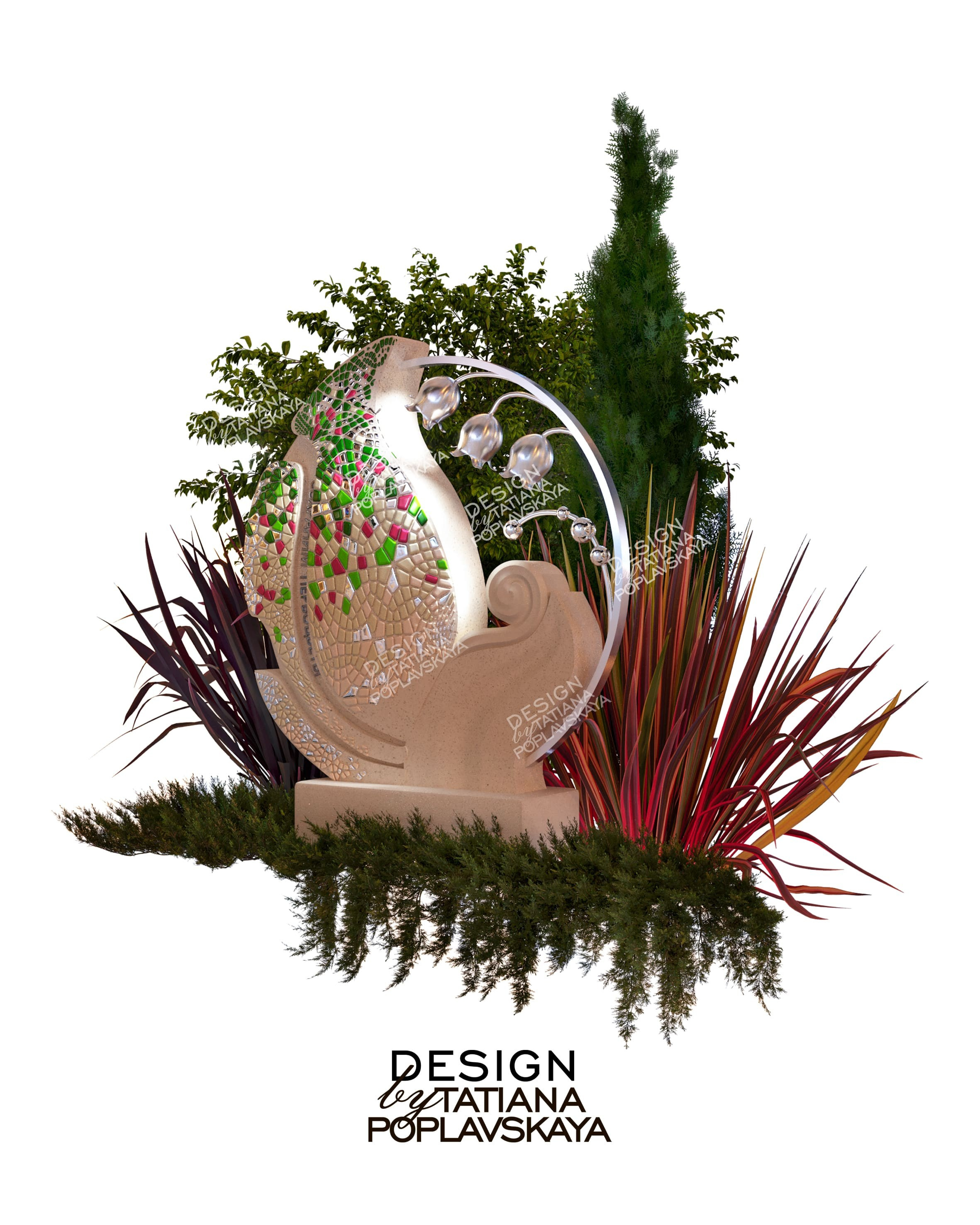 Парковая скульптура «Сохраним первлцветы». Интерьерный дизайнер в Сочи Поплавская Татьяна. Проектирование интерьеров и организация процесса ремонта