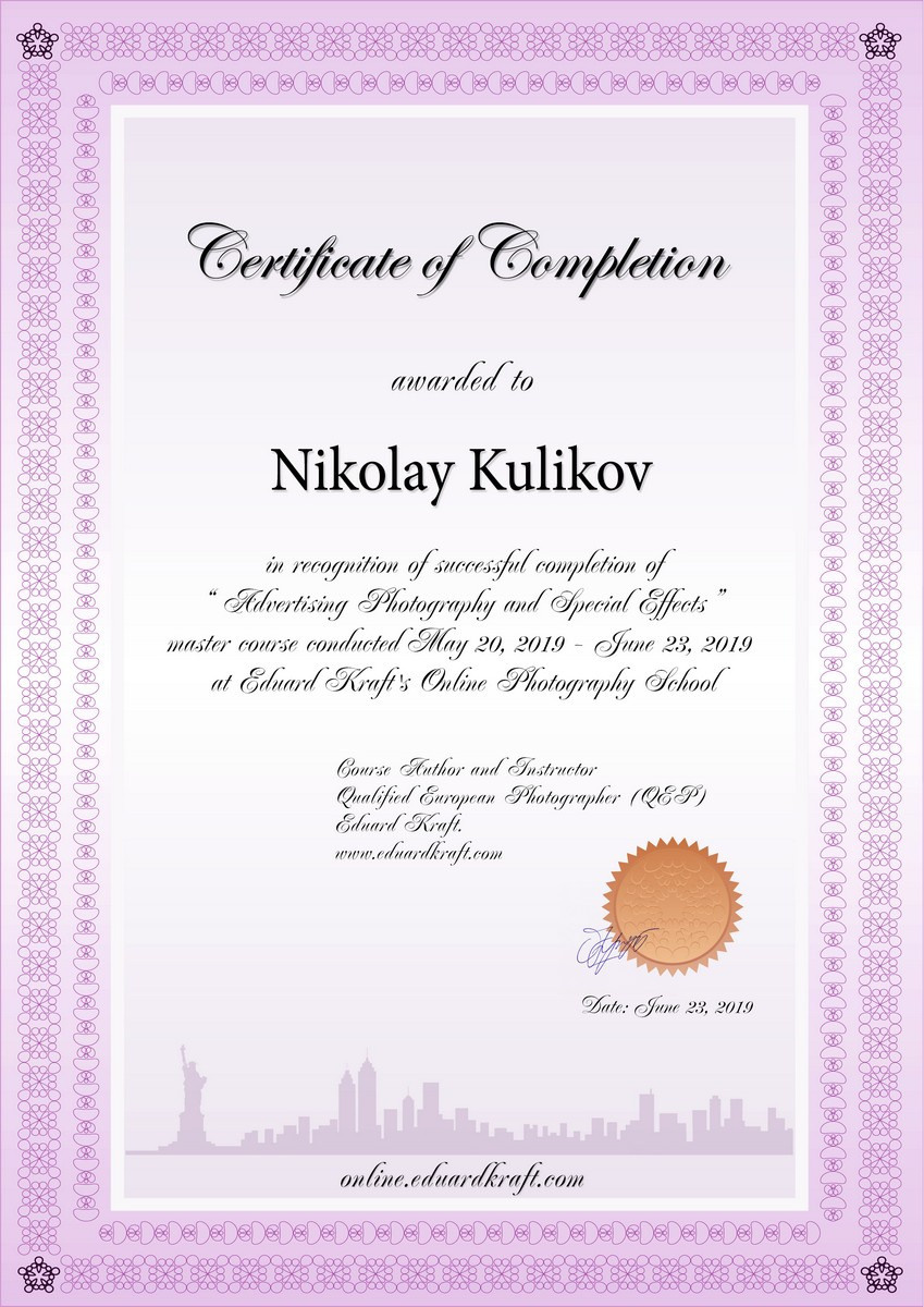 О себе. Рекламный и предметный фотограф Николай Куликов