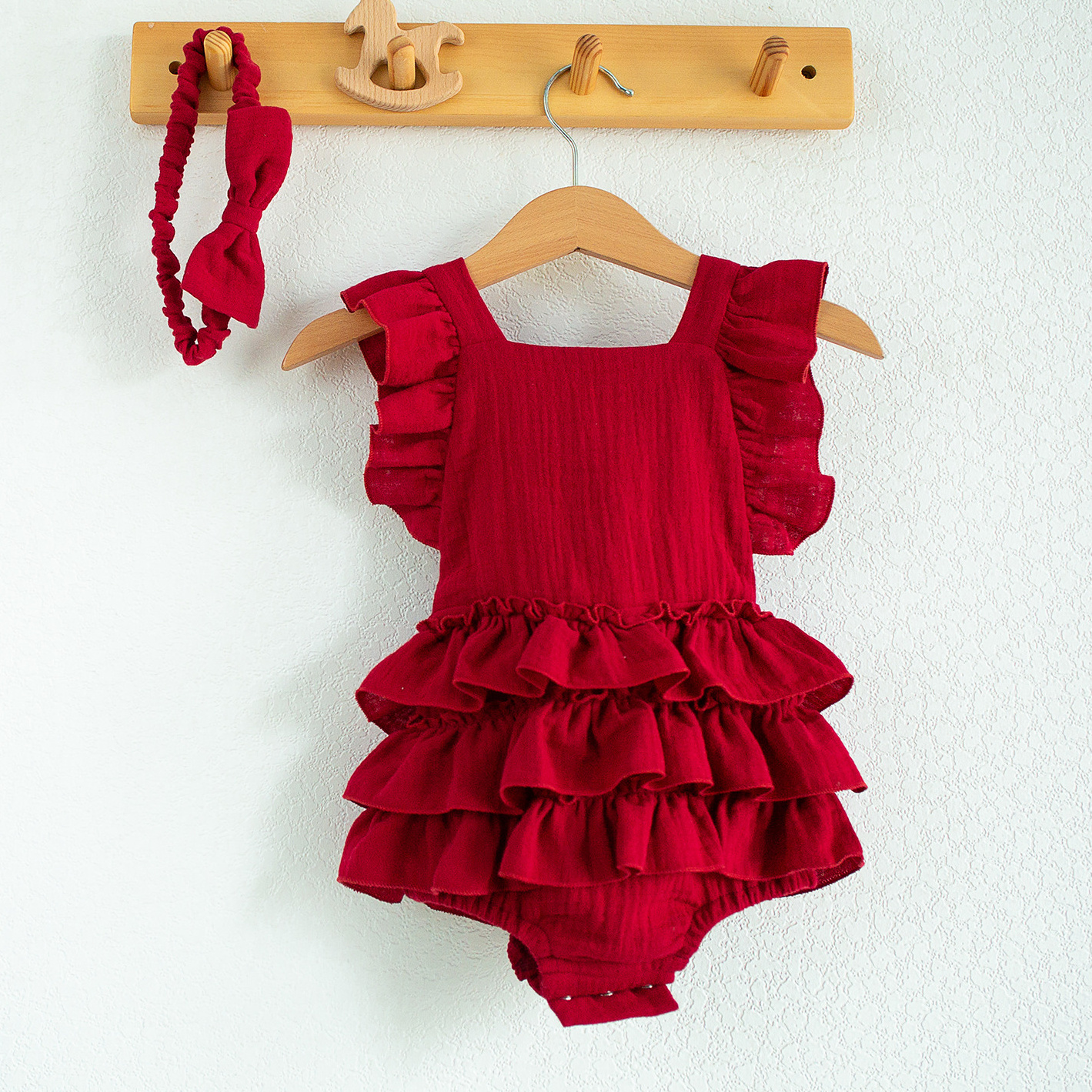 018 Ромпер с воланами. Эко-одежда для детей