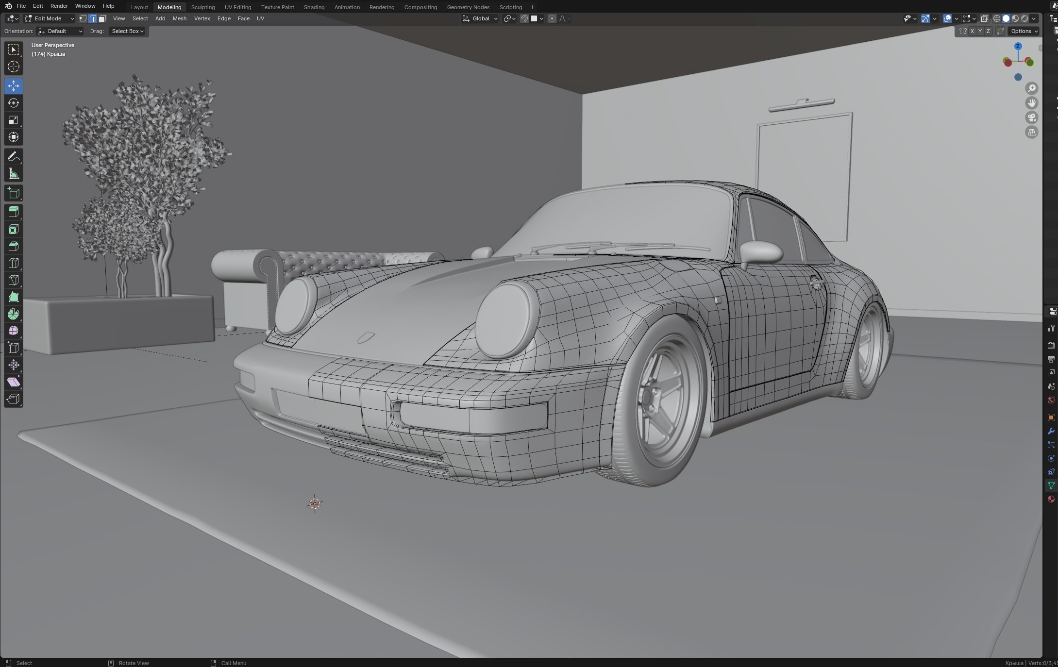 Porsche964. Архитектурная визуализация