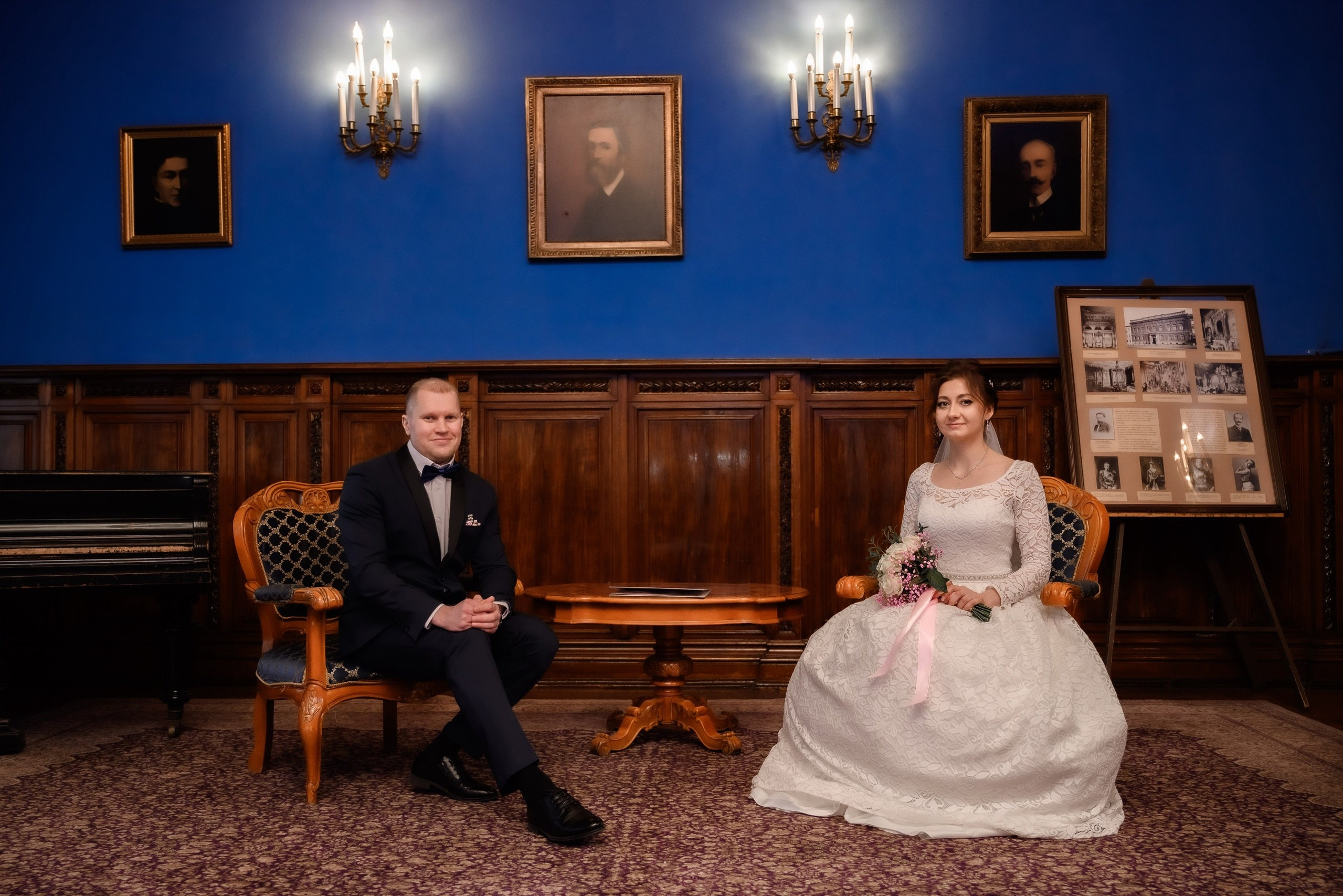 Свадебная фото и видео съёмка регистрации брака в первом дворце бракосочетания на Английской набережной.