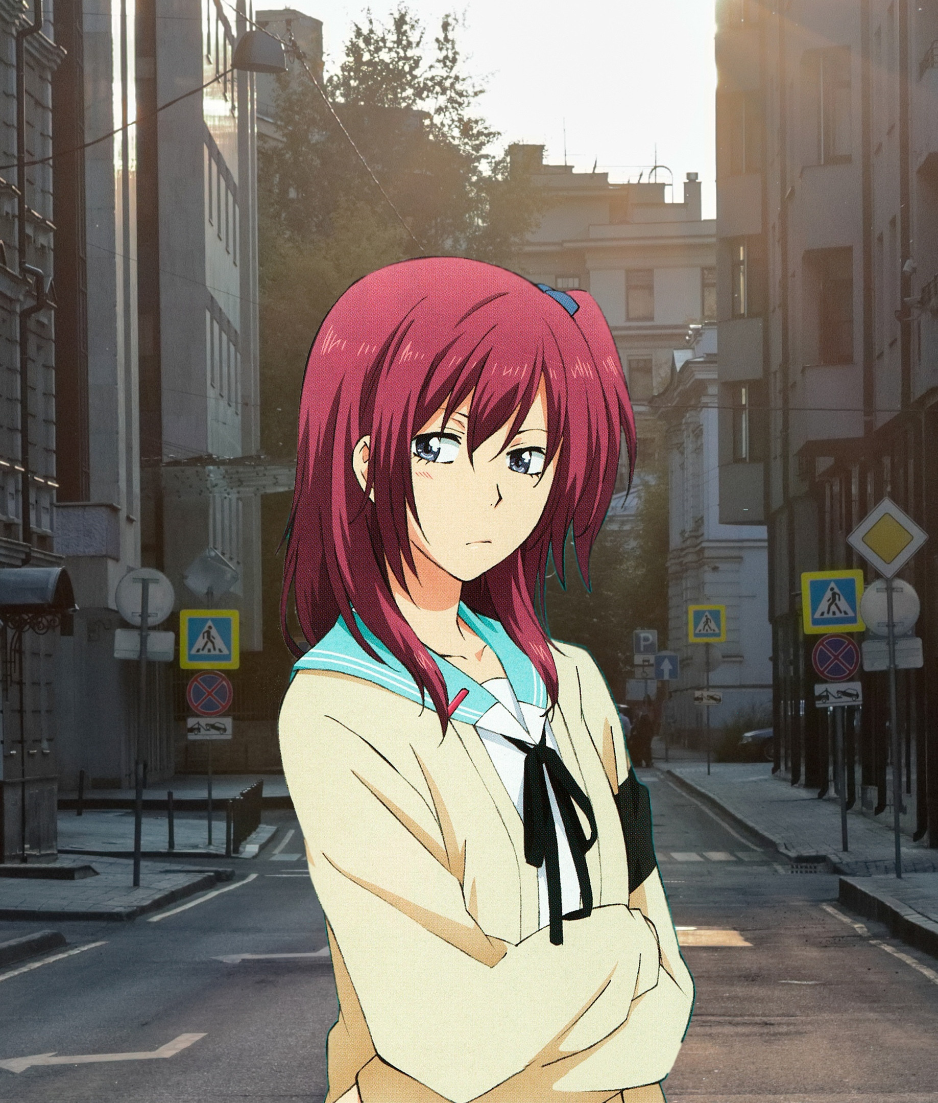 Карью, 2D тян в городе