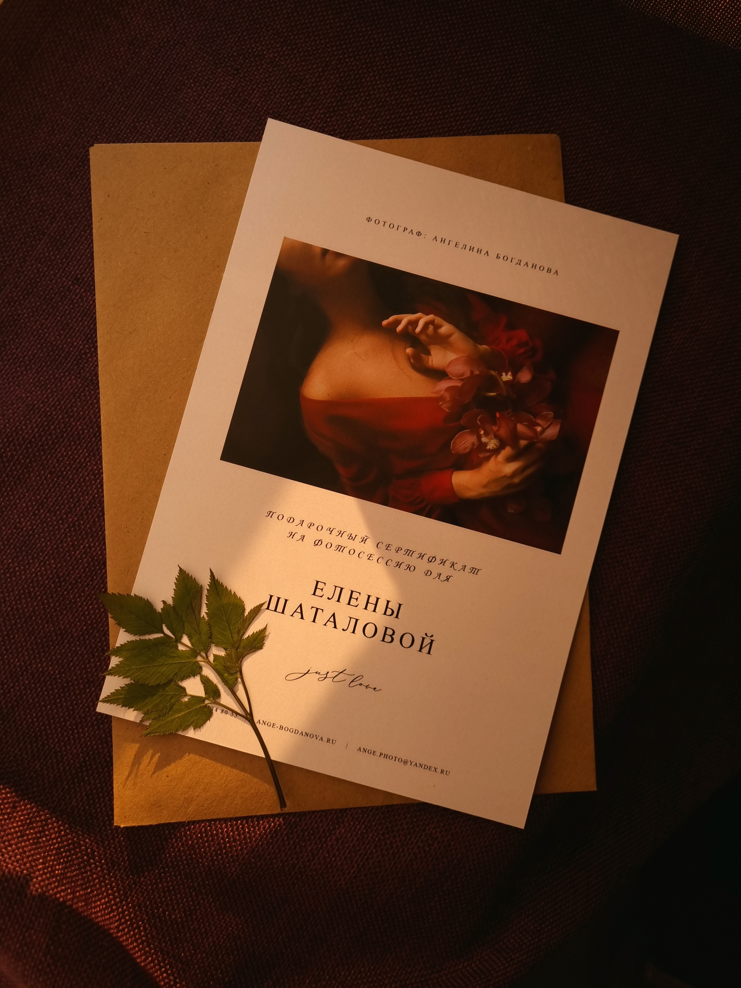 Подарочный сертификат. Ангелина Богданова, междисциплинарная художница