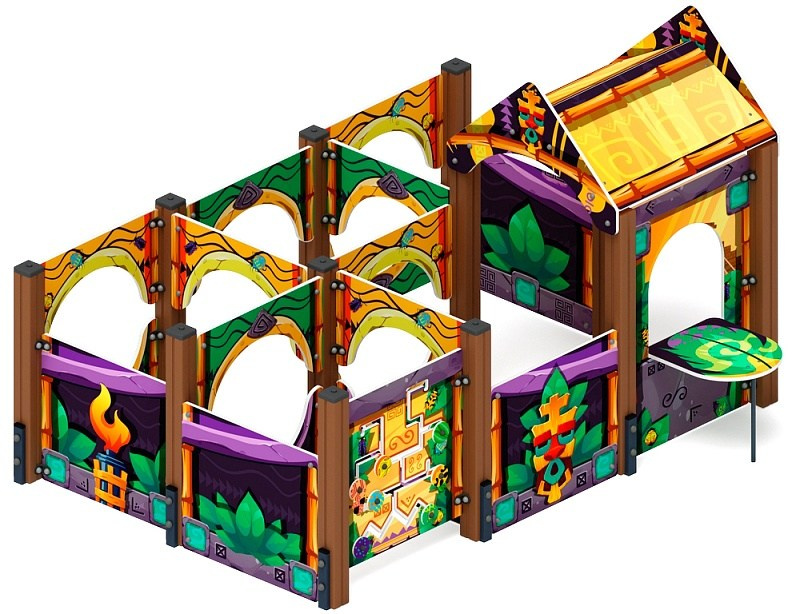 Лабиринт Морской (Волшебный город Майя) МФ 20.17.01-02 Габариты (ШхДхВ): 2850х2320х1730 Зона безопасности, мм: 4850х4320