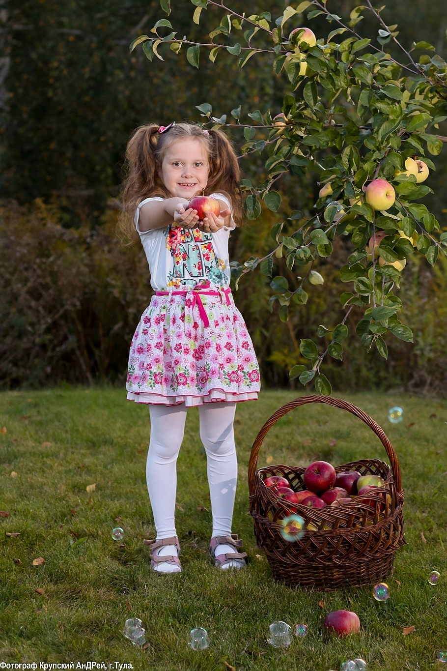 Фотосессия ребенка с яблоками в Туле. Фотограф в Туле Крупский АнДРей. Фотостудия «КАДР71» в Туле