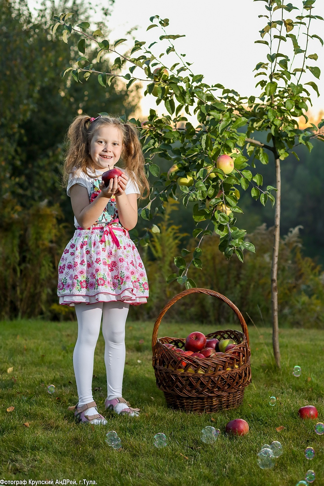Фотосессия ребенка с яблоками в Туле. Фотограф в Туле Крупский АнДРей. Фотостудия «КАДР71» в Туле