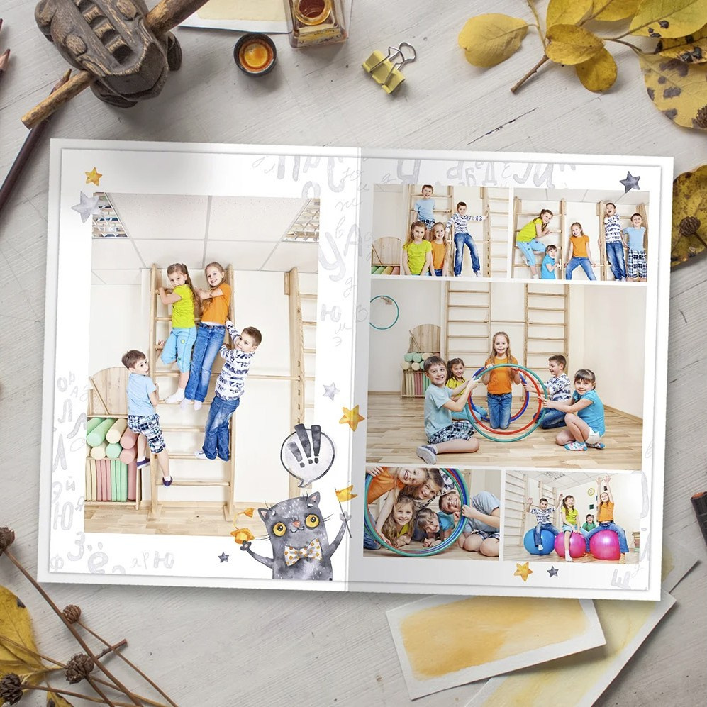 Дизайн для детского сада «Кот ученый». Первенцева Елена. Школьный фотограф в Москве и МО