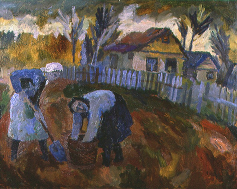 «В огороде» 1989 год Собр. Д. Томас. Мадрид. Художник Величко Вадим Семёнович