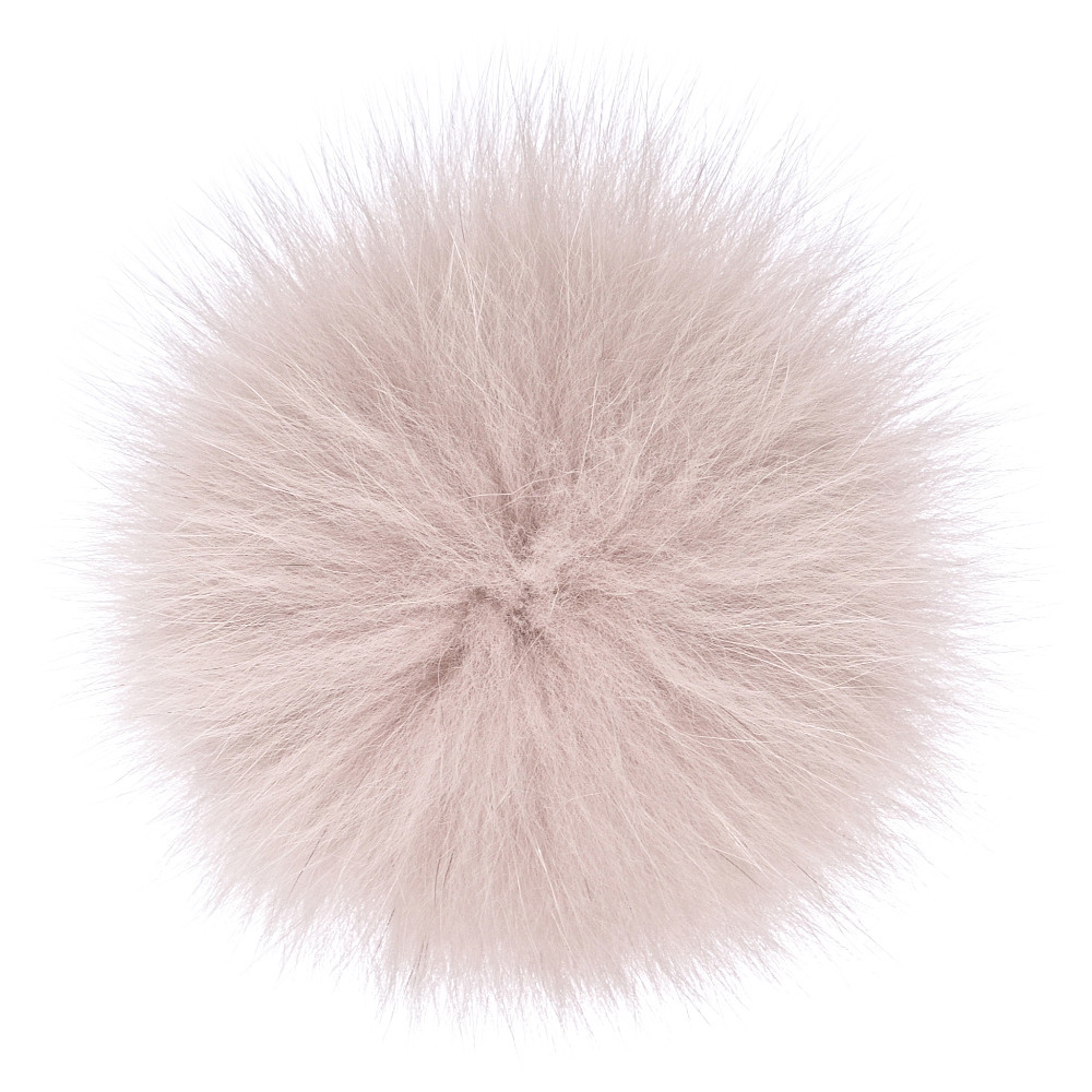 Меховой помпон на белом фоне.