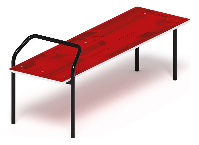 Скамья для пресса (красный) - СО 2.40.05-01 Габариты (ШхДхВ): 1800x610x700 Зона безопасности, мм: 2800х1610