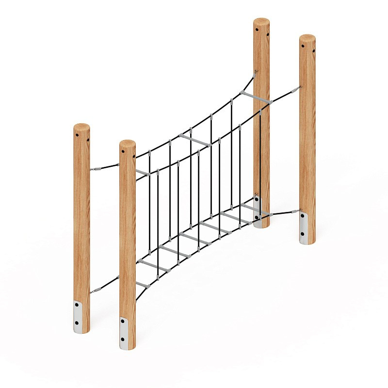 Спортивная серия (лиственница) СК 2.06.03-Л Габариты (ШхДхВ): 3390х920х2500 Зона безопасности, мм: 6390х3920 Возрастные ограничения от 5 до 12 лет