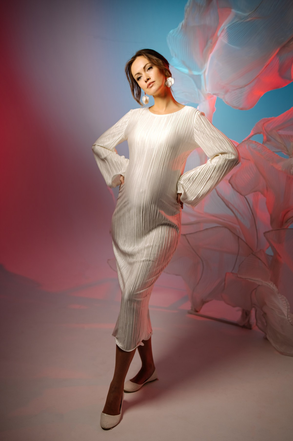 Беременность. Циклорама с вуалью. Свадебный и сеейный фотограф в Санкт-Петербурге Елена Худякова