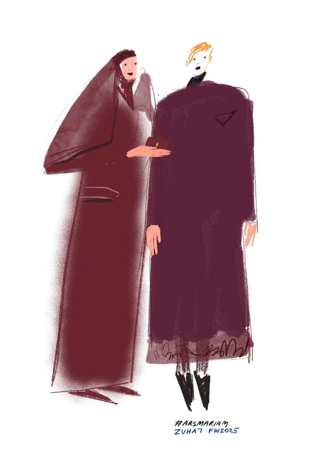 Zuhat FW 2025. Фэшн иллюстратор из Москвы Власенко Мария