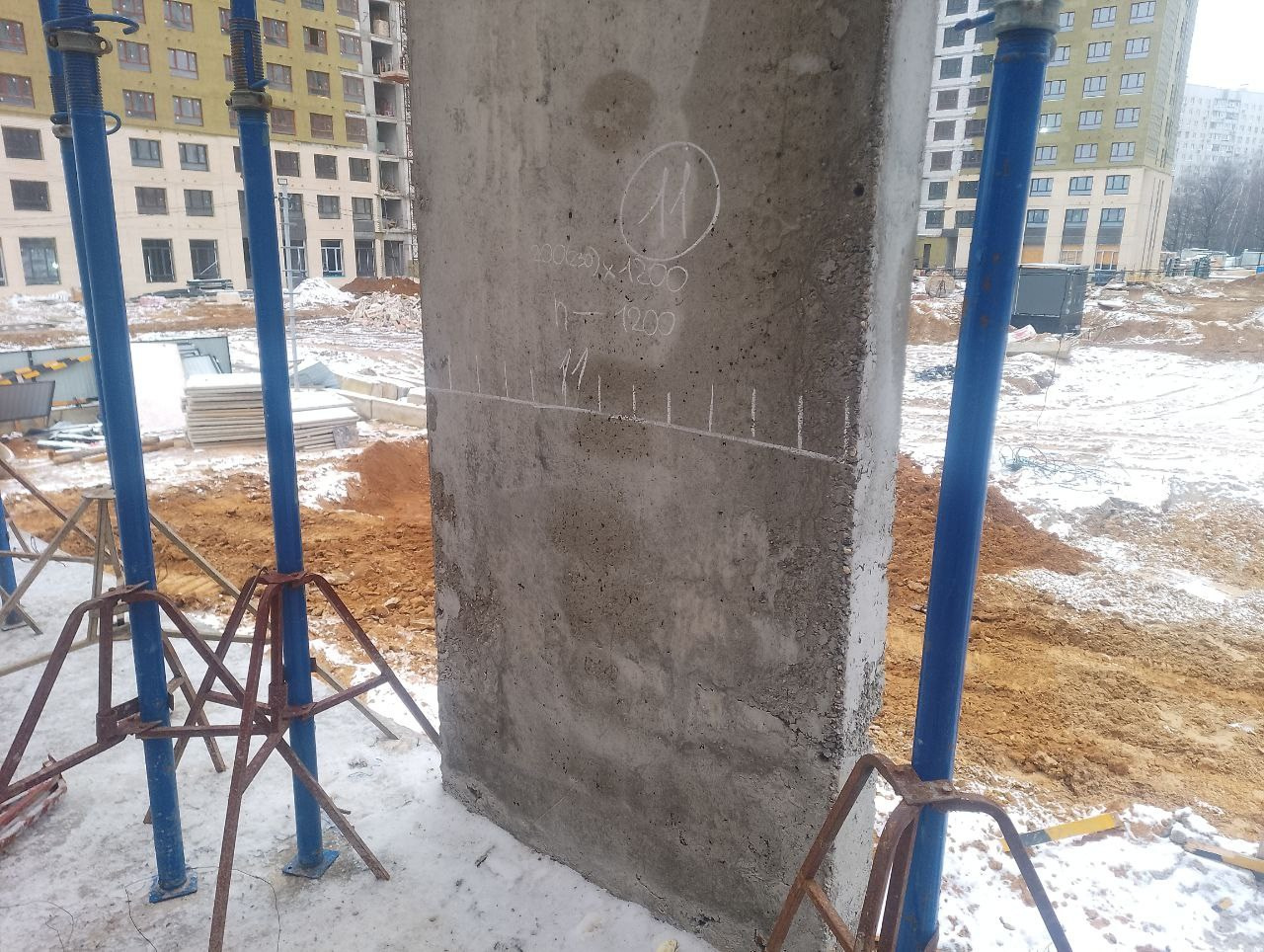 Определения параметров армирования пилонов и стен, толщиной 200 мм, строящегося здания детской дошкольной образовательной организации (ДОО). Ультразвуковое и георадарное обследование бетонных и железобетонных конструкций в Москве и МО