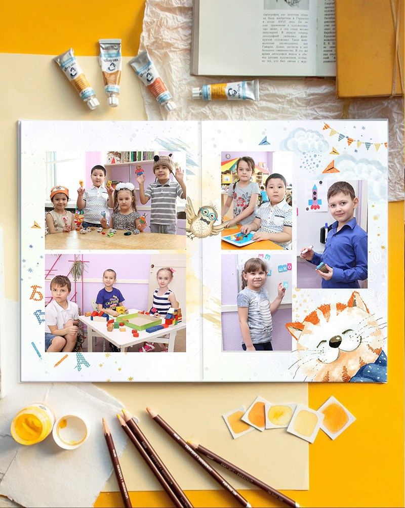 Кот и сова. Детская выездная фотостудия