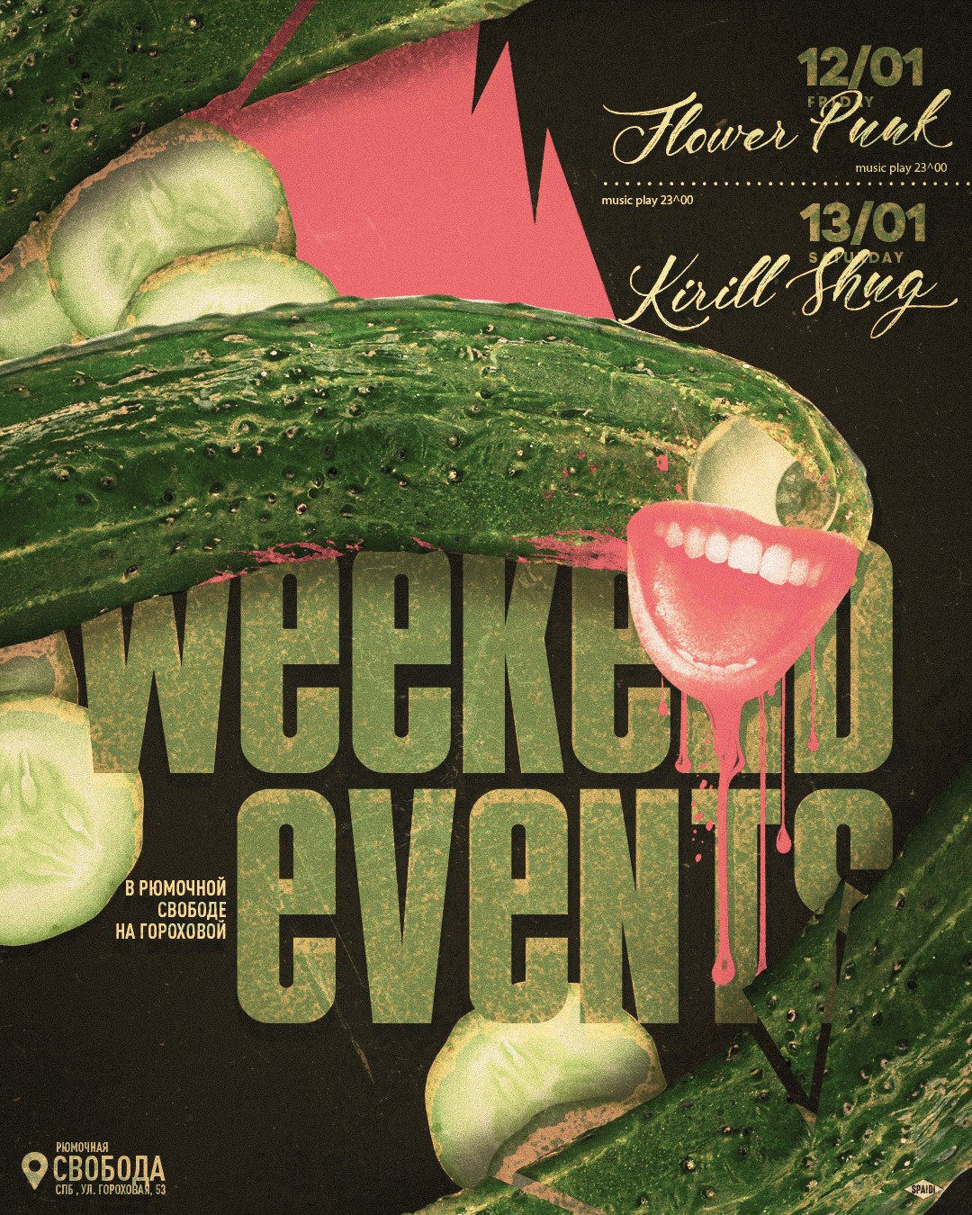 WEEKEND EVENTS. Spaidi Design | Graphic Design