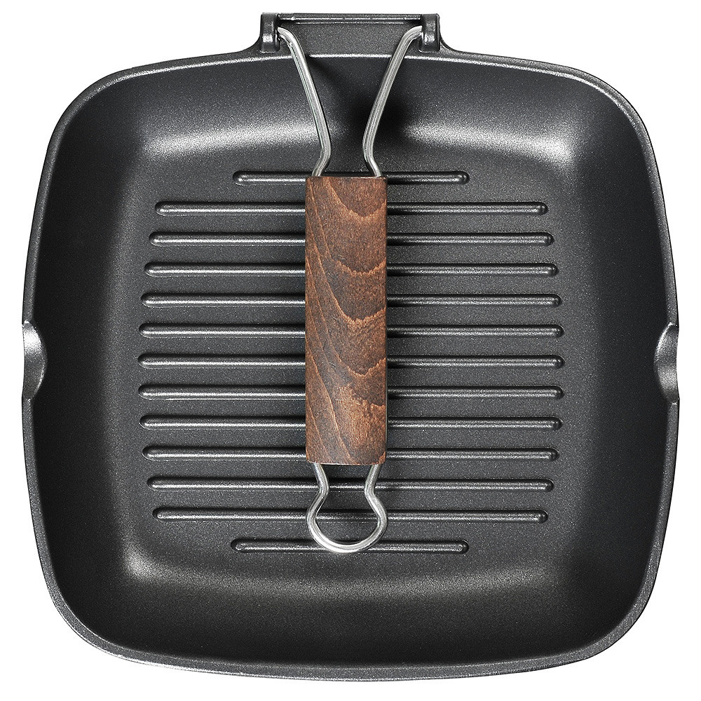 сковорода квадратной формы со сложенной ручкой