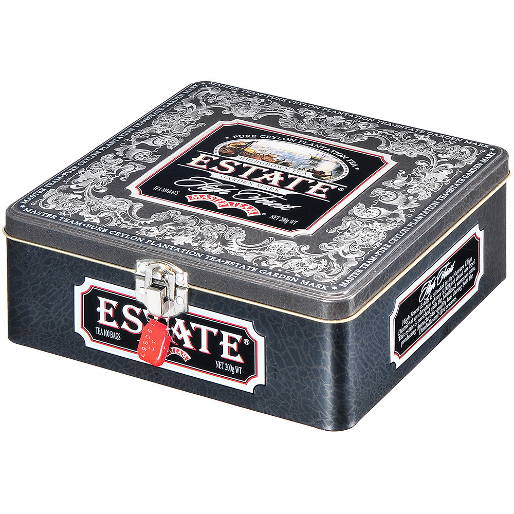 Чай чёрный в серой упаковке.