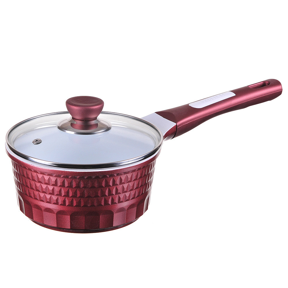 красный ковш кухонный с прозрачной крышкой