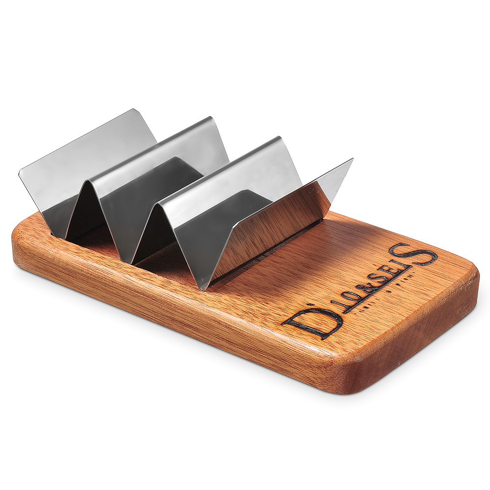 салфетница из металла на деревянной подставке