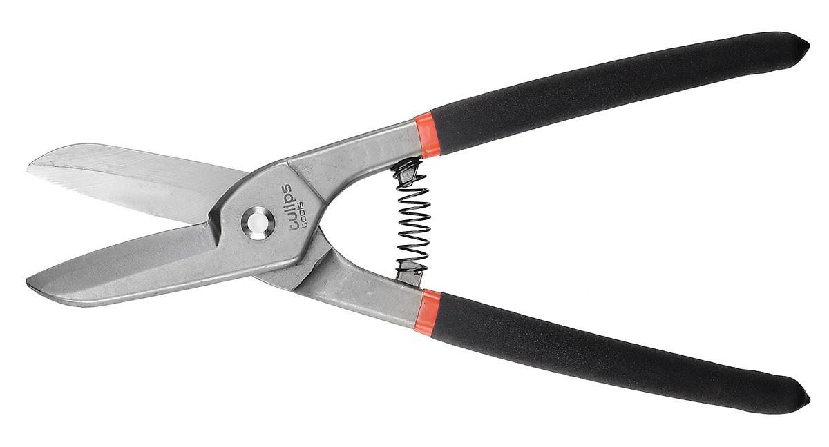 инструмент металлический с чёрной ручкой на белом фоне