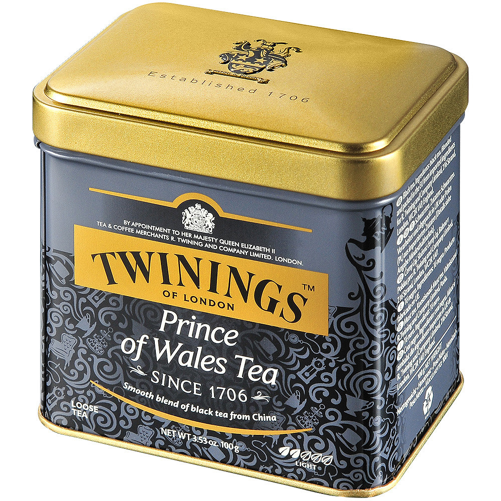 Чай в серой жестяной коробке.