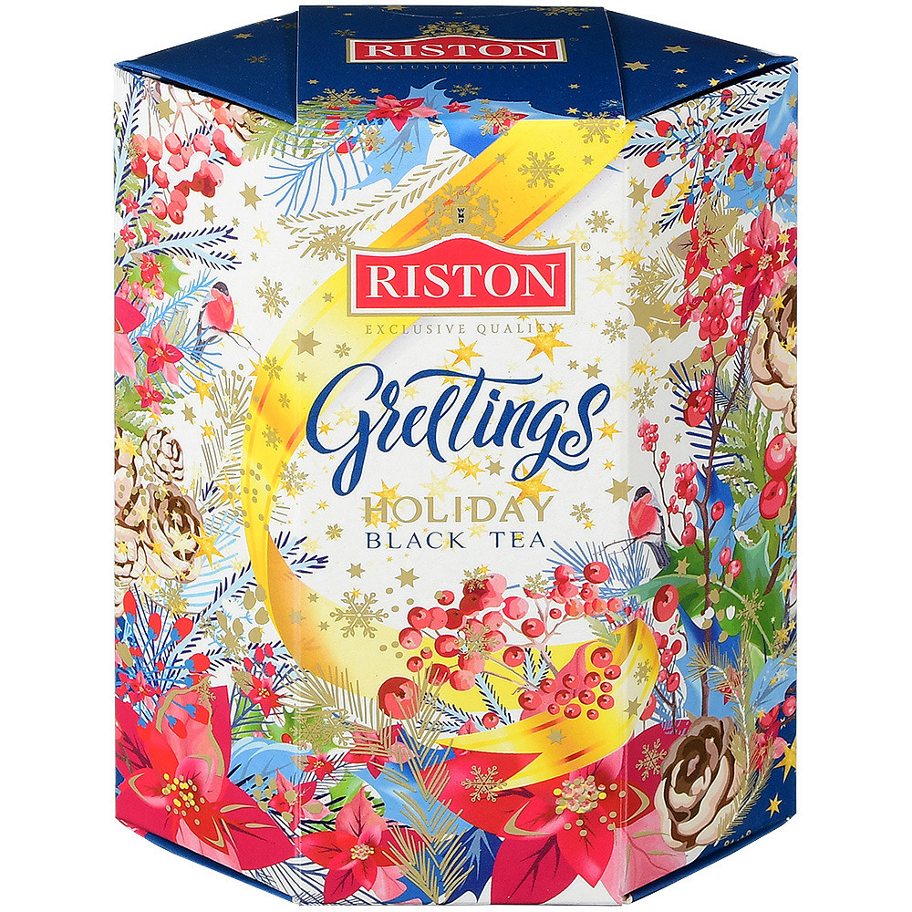 Коробка чая на белом фоне.