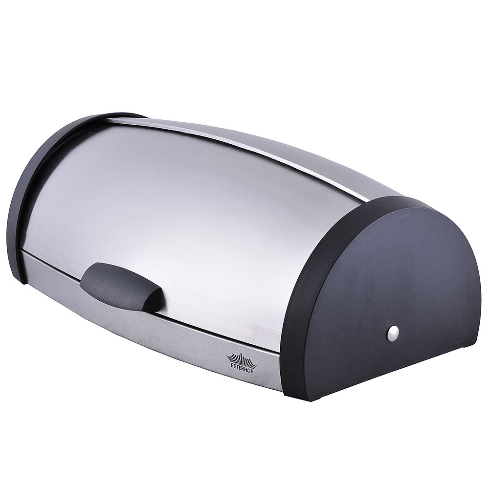 хлебница серебристого цвета из металла