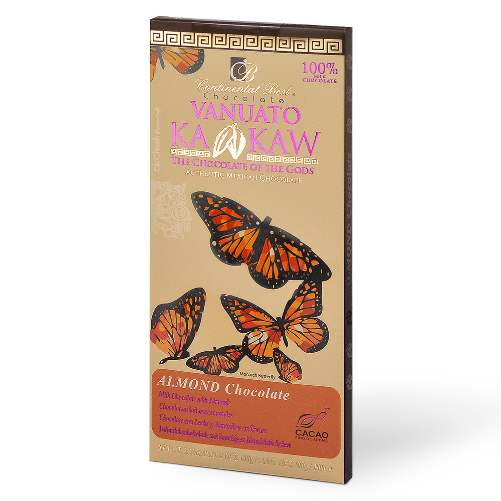 коричневая коробка с шоколадом на белом фоне