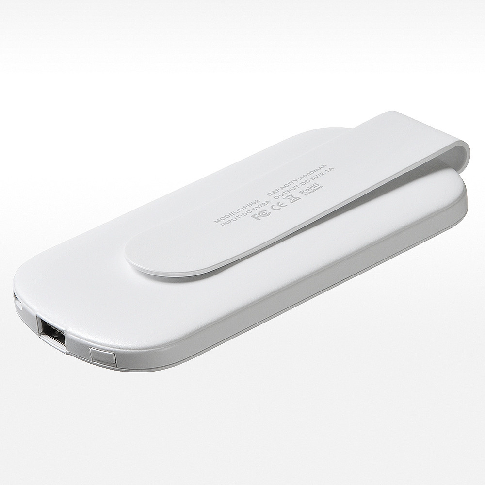 Пауэр банк белый на белом фоне.