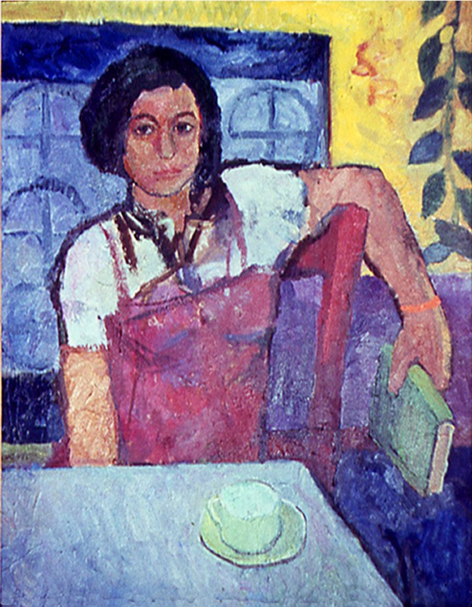 «Девушка в красном сарафане» 1971 год Собр. Д. Томас. Испания. Художник Величко Вадим Семёнович