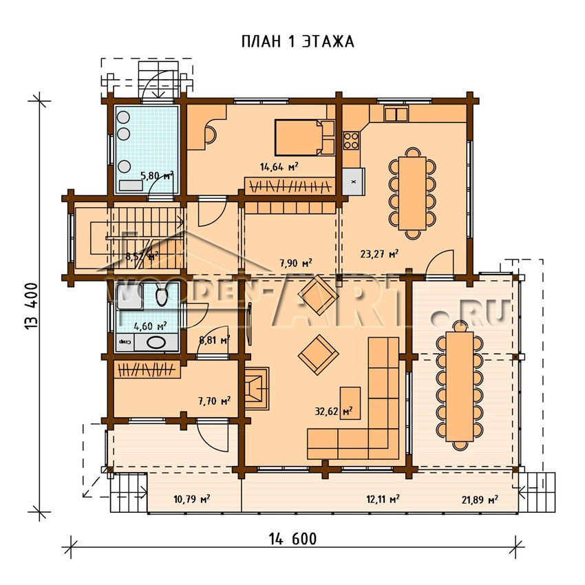 «Поляна» 288 кв. м. Проекты деревянных домов