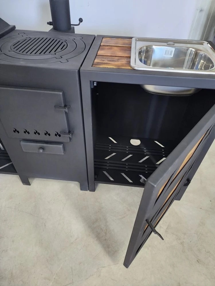 «ДЖЕТА» с печью под казан и смокер с реверсным движением жара. Купить / заказать мангал для дома в Краснодаре от производителя «Дарбин»