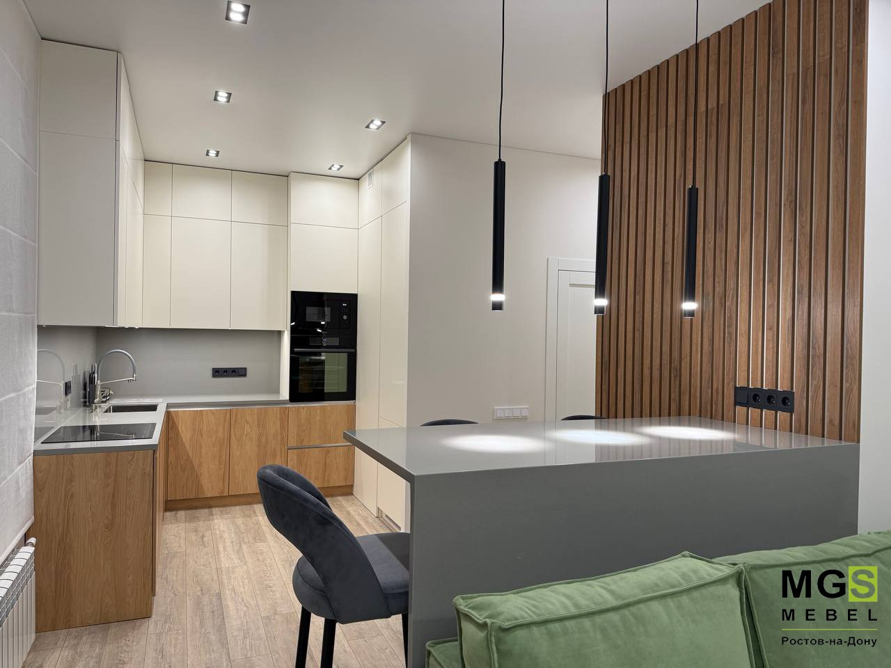 Светлая кухня мгс мебель