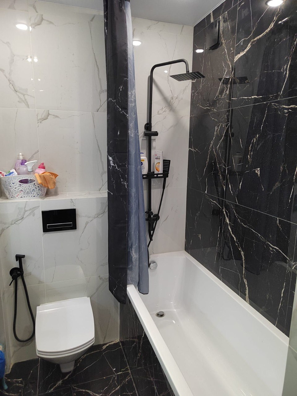 Ванная комната (с. Усады ул. Счастливая д. 13). Ремонт санузла, туалета, ванной под ключ в Казани. Укладка плитки